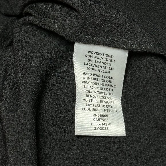 BCBG Lace-Back High Neck Sleeveless Peplum Top – Black (Size S) - Picture 7 of 7